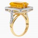 Золотое кольцо с цитрином и бриллиантом, арт. 200421.04.07